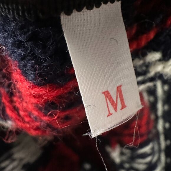 Vintage Rauma Christmas Cardigan Sweater Men's Medium Blue Red Deer Wool READ - Picture 5 of 12